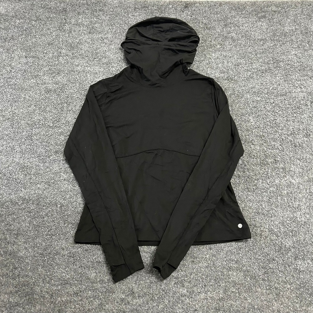 Lululemon Hoodie Womens Size 8 Black Long Sleeve Masked Running Athletic Top - Picture 1 of 7